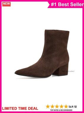 Mid Block Bootie Pointed Toe Suede Ankle Boots